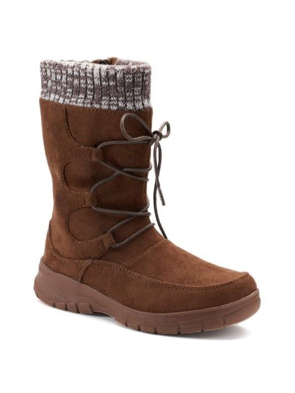 Womens Winter Boots Brown Itasca Water Resistant 10 Suede Zip Up Round Toe
